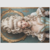 Rococo Duchess in Teal and Gold Decoupage Paper 薄葉紙 (正面)