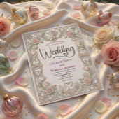 Rococo Fairytale Cherub Swan Garden Romance 招待状