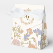 Rococo Floral Antique Frame Wedding フェイバーボックス (正面サイド)