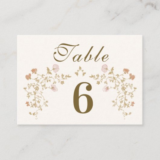 Rococo Floral Antique Frame Wedding プレイスカード (正面)