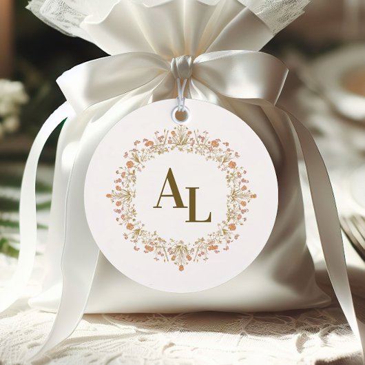 Rococo Floral Antique Frame Wedding ラウンドシール