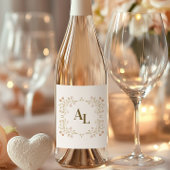 Rococo Floral Antique Frame Wedding ワインラベル