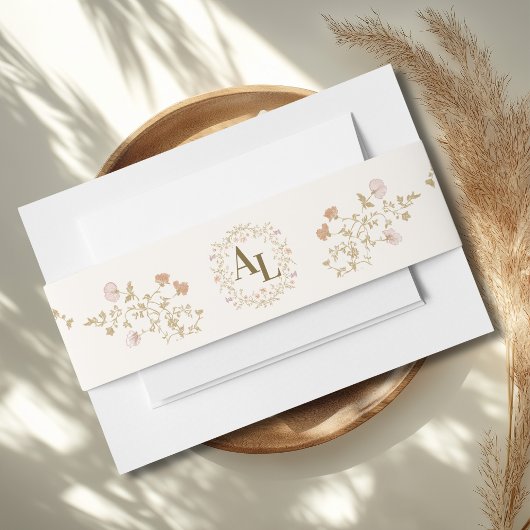 Rococo Floral Antique Frame Wedding 招待状ベリーバンド