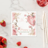 Rococo Floral Heart Galentine Brunch Garden Tea スタンダードカクテルナプキン (インサイチュ)