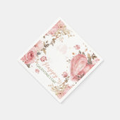 Rococo Floral Heart Galentine Brunch Garden Tea スタンダードカクテルナプキン (角)