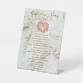 Rococo Floral Heart Galentine Brunch Tea Menu 台座サイン (正面)