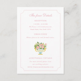 Rococo Floral Vase Wedding Details エンクロージャーカード