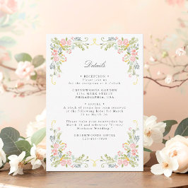 Rococo Garden Ornate Floral Wedding QR Details エンクロージャーカード