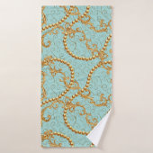 Rococo golden elements seamless pattern. Gold text バスタオル (バスタオル)