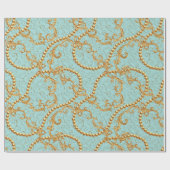 Rococo golden elements seamless pattern. Gold text ラッピングペーパー (フラット)