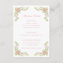 Rococo Ornate Floral Border Wedding Details