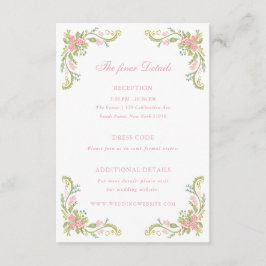 Rococo Ornate Floral Border Wedding Details エンクロージャーカード