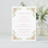 Rococo Ornate Floral Border Wedding Details エンクロージャーカード (スタンド正面)