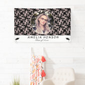 Rococo Pink Black Photo Name卒業クラス 横断幕 (インサイチュ)