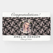 Rococo Pink Black Photo Name卒業クラス 横断幕 (横)