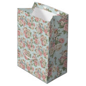 Rococo Revival Cherub Floral Toile Wrapping Paper ミディアムペーパーバッグ (正面アングル)