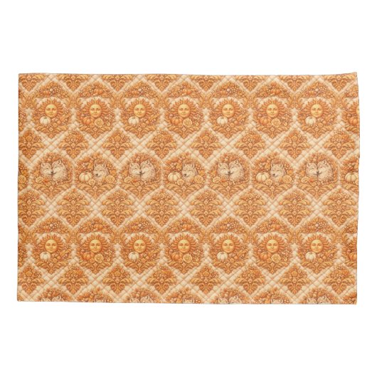 Rococo Revival Damask Nature Pattern 枕カバー (裏面)