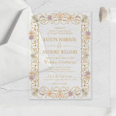 Rococo Revival Elegant Vintage Floral Wedding アクリル招待状