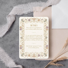 Rococo Revival Elegant Vintage Floral Wedding エンクロージャーカード