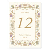 Rococo Revival Elegant Vintage Floral Wedding テーブルナンバー (正面)