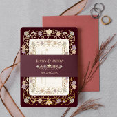 Rococo Revival Elegant Vintage Floral Wedding 招待状ベリーバンド