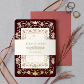 Rococo Revival Elegant Vintage Floral Wedding 招待状ベリーバンド