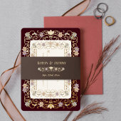 Rococo Revival Elegant Vintage Floral Wedding 招待状ベリーバンド
