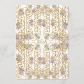 Rococo Revival Elegant Vintage Floral Wedding 招待状 (裏面)