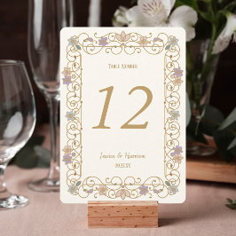 Rococo Revival Elegant Vintage Floral Wedding 招待状