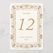 Rococo Revival Elegant Vintage Floral Wedding 招待状 (正面)