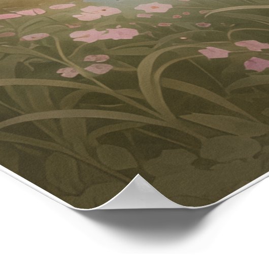 Rococo Rose River Landscape Mural ポスター (角)