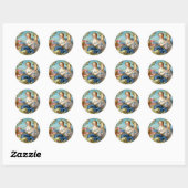 Rococo vintage Venus Angels Roses tambourine ラウンドシール (シート)