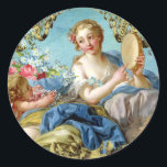 Rococo vintage Venus Angels Roses tambourine ラウンドシール<br><div class="desc">Rococo vintage Venus Angels Roses tambourine stickers シール</div>