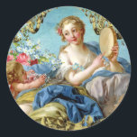 Rococo vintage Venus Angels Roses tambourine ラウンドシール<br><div class="desc">Rococo vintage Venus Angels Roses tambourine stickers シール</div>