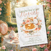 Rococo Waffle Tea Galentine Brunch Floral Elegance 招待状