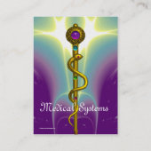 ROD ASCLEPIUS金ゴールド医療用回復シンボルパープル 名刺 (裏面)