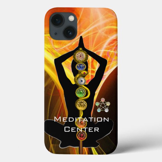 ROD ASCLEPIUS,7チャクラヨガロータスポーズイエロー Case-Mate iPhoneケース (裏面)