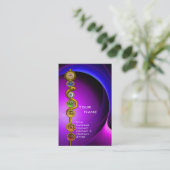 ROD ASCLEPIUS,7チャクラヨガロータスポーズバイオレット 名刺 (スタンド正面)