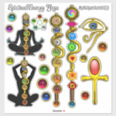 ROD ASCLEPIUS,7チャクラヨガロータスポーズ,ホルスアイ シール (シート)