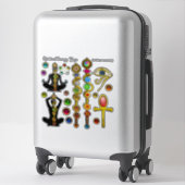 ROD ASCLEPIUS,7チャクラヨガロータスポーズ,ホルスアイ シール (スーツケース)