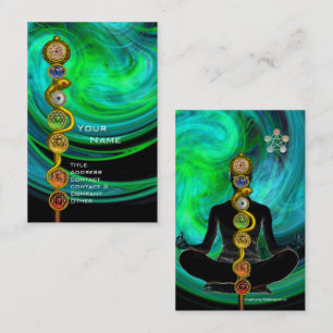 ROD ASCLEPIUS,7チャクラYOGA LOTUS POSE Blue Green 名刺