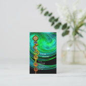 ROD ASCLEPIUS,7チャクラYOGA LOTUS POSE Blue Green 名刺 (スタンド正面)