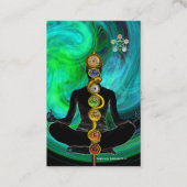 ROD ASCLEPIUS,7チャクラYOGA LOTUS POSE Blue Green 名刺 (裏面)