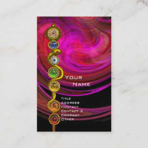 ROD ASCLEPIUS,7チャクラYOGA LOTUS POSE PINK Black 名刺