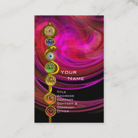ROD ASCLEPIUS,7チャクラYOGA LOTUS POSE PINK Black 名刺 (正面)