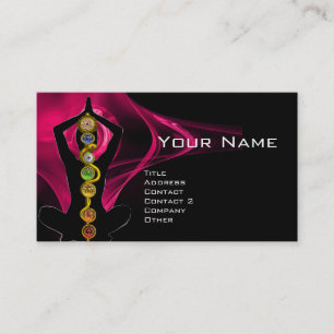 ROD ASCLEPIUS,7チャクラYOGA LOTUS POSE PINK Black 名刺