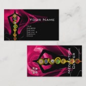 ROD ASCLEPIUS,7チャクラYOGA LOTUS POSE PINK Black 名刺 (正面/裏面)