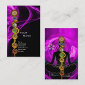 ROD OF ASCLEPIUS,7チャクラヨガロータスポーズパープル 名刺 (正面/裏面)