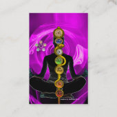 ROD OF ASCLEPIUS,7チャクラヨガロータスポーズパープル 名刺 (裏面)
