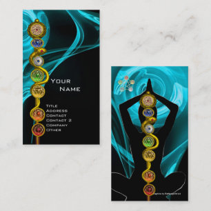 ROD OF ASCLEPIUS,7チャクラヨガロータスポーズブルー 名刺